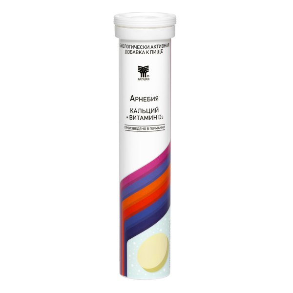 Арнебия Кальций-Витамин Д3 / Arnebia effervescent tablets calcium+vitamin D3 шипучие таблетки массой 4,75 г 20 шт