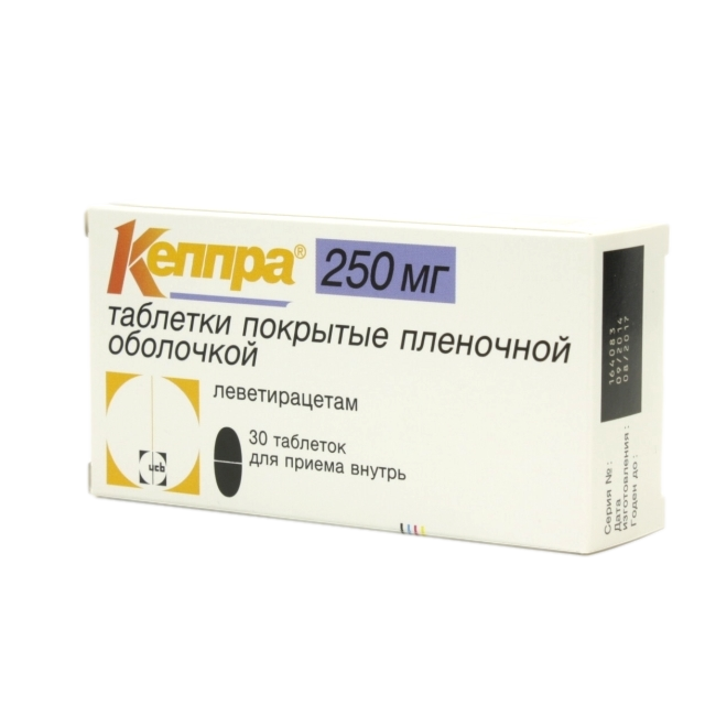 Кеппра таблетки покрытпленоб 250 мг 30 шт
