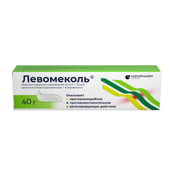 Левомеколь мазь для наружного применения 40 мг/г+7,5 мг/г 40 г 1 шт