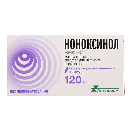 Ноноксинол суппозитории вагинальные 120 мг 10 шт