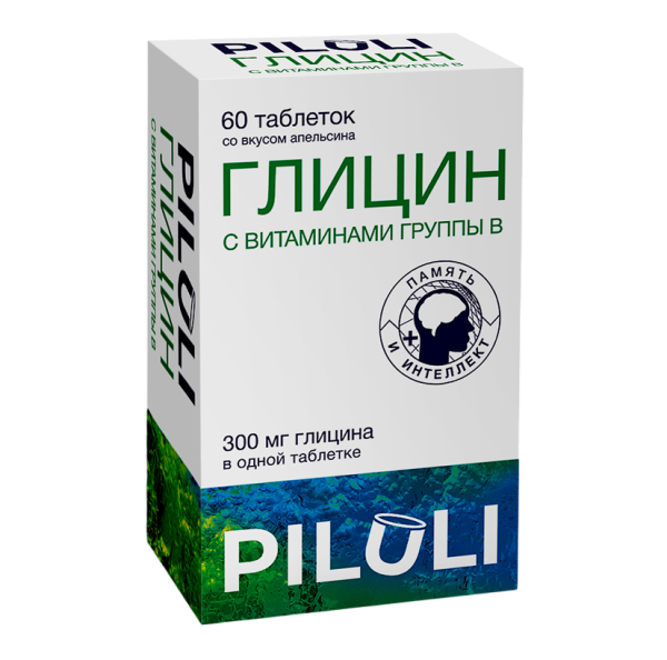PILULI Глицин с витаминами группы В таблетки для рассасывания массой 800 мг 60 шт